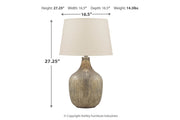 Mari Gray/Gold Finish Table Lamp - Gate FurnitureTable Lamp