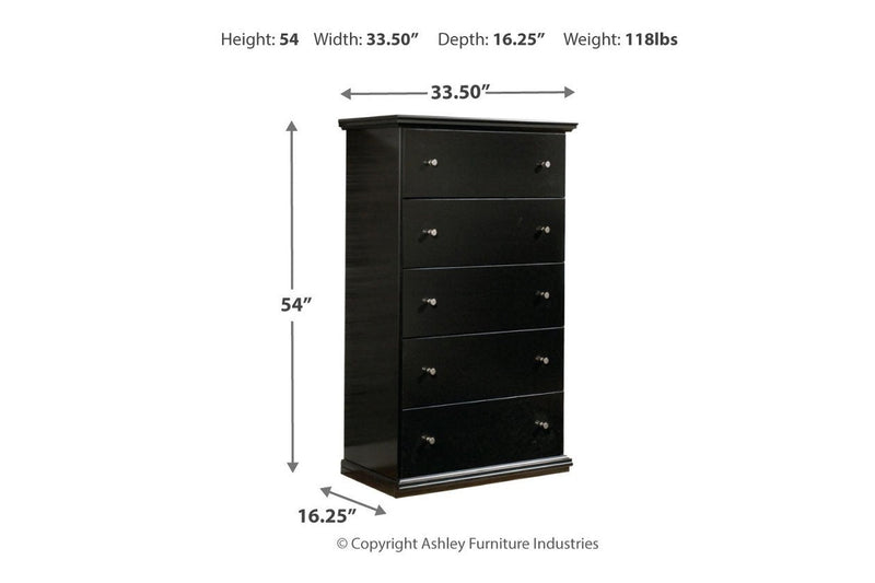 Maribel Black Chest of Drawers - Gate FurnitureChest