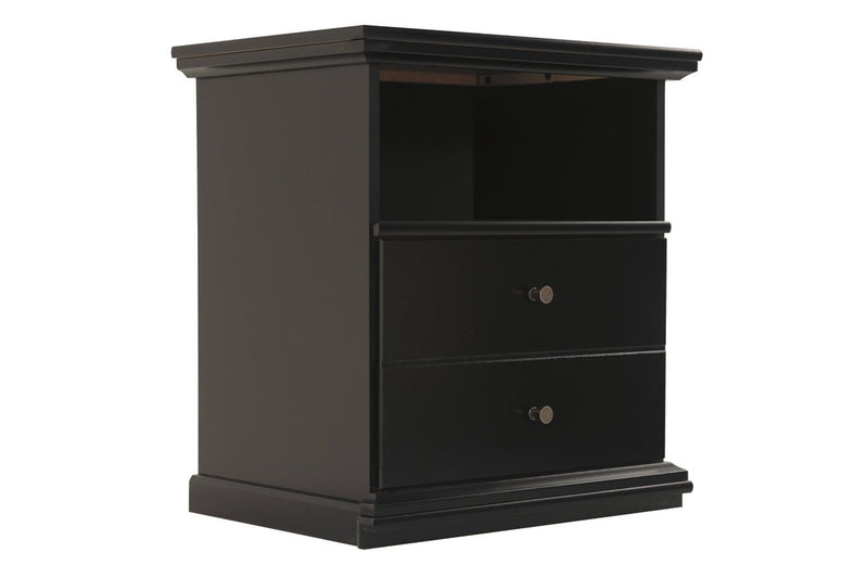 Maribel Black One Drawer Nightstand - Gate FurnitureNightstand