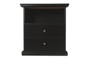Maribel Black One Drawer Nightstand - Gate FurnitureNightstand