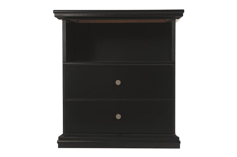 Maribel Black One Drawer Nightstand - Gate FurnitureNightstand