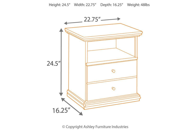 Maribel Black One Drawer Nightstand - Gate FurnitureNightstand