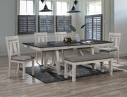 Maribelle Chalk - Gray Extendable Dining Room Set - Gate FurnitureDining Room Set