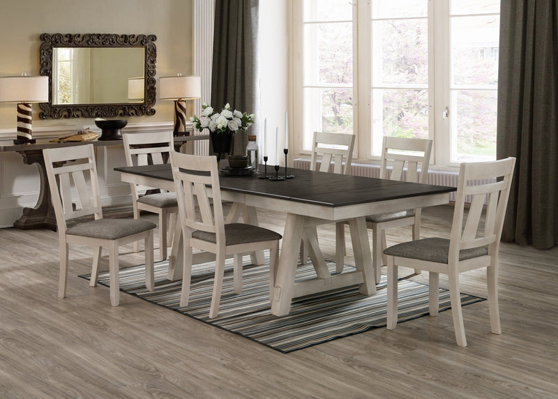Maribelle Chalk/Gray Extendable Dining Set - Gate FurnitureDining Room Set