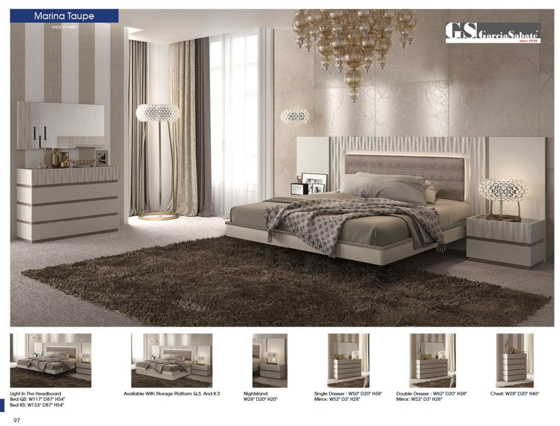 Marina Taupe Bedroom Set - Gate FurnitureBedroom Set