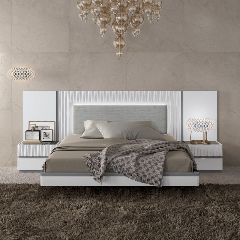 Marina White Bed Queen - Gate FurnitureQueen Bed