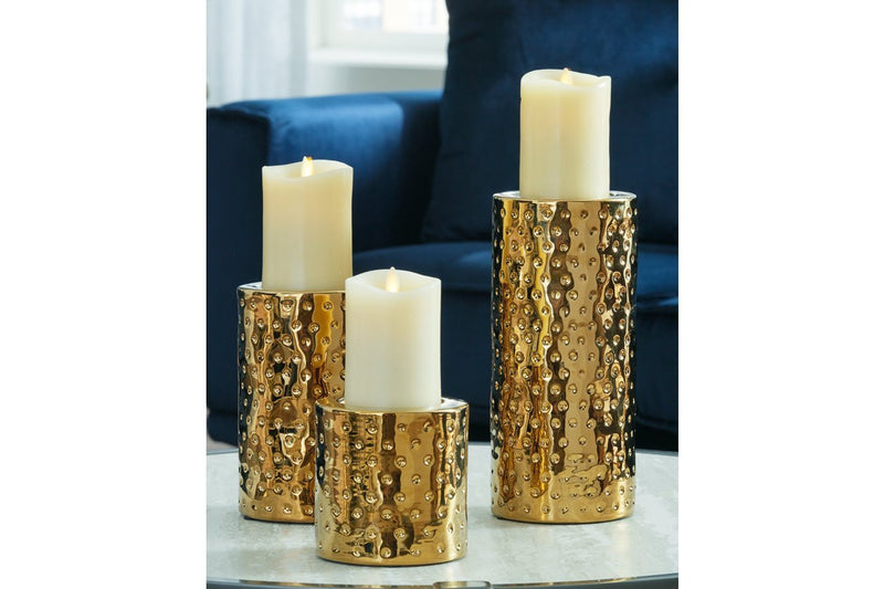Marisa Gold Finish Candle Holder (Set of 2) - Gate FurnitureOther Products