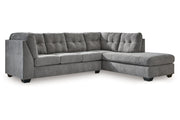 Marleton Gray 2 - Piece Sleeper Sectional with Chaise - Gate FurnitureSleeper Sectional
