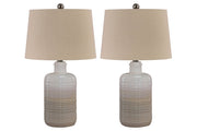 Marnina Taupe Table Lamp (Set of 2) - Gate FurnitureTable Lamp Pair