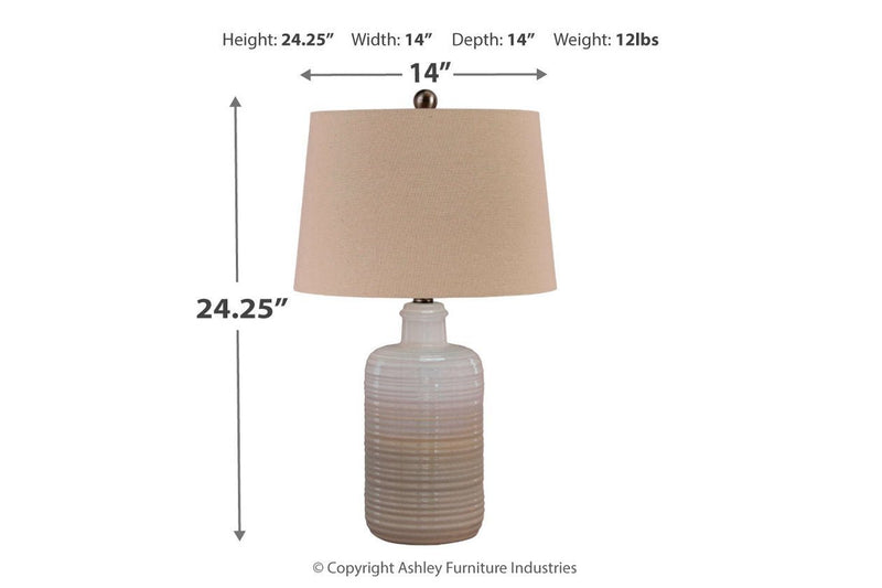 Marnina Taupe Table Lamp (Set of 2) - Gate FurnitureTable Lamp Pair