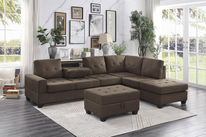 Maston Chocolate Reversible Sectional - Gate FurnitureSectional