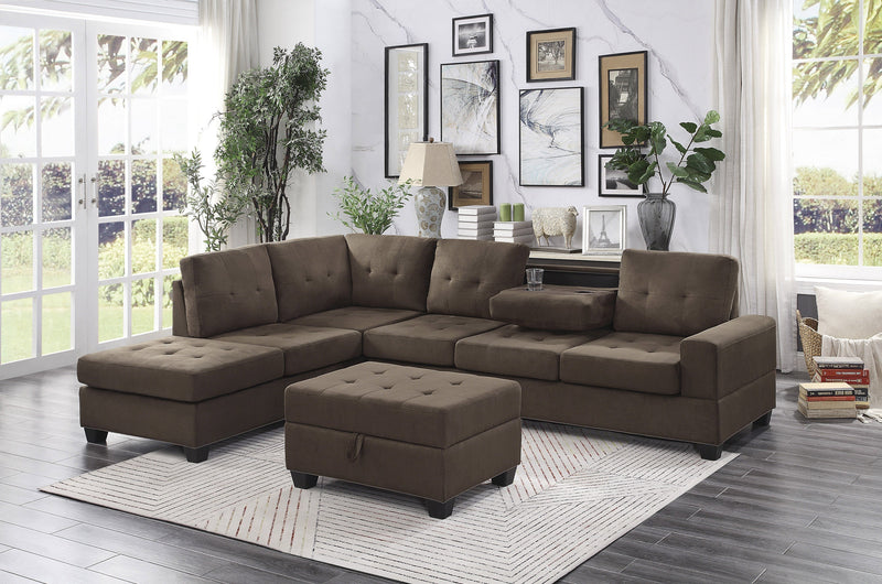 Maston Chocolate Reversible Sectional - Gate FurnitureSectional