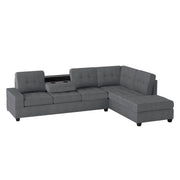 Maston Dark Gray Reversible Sectional - Gate FurnitureSectional