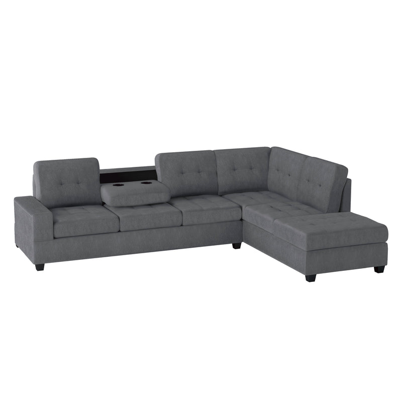 Maston Dark Gray Reversible Sectional - Gate FurnitureSectional
