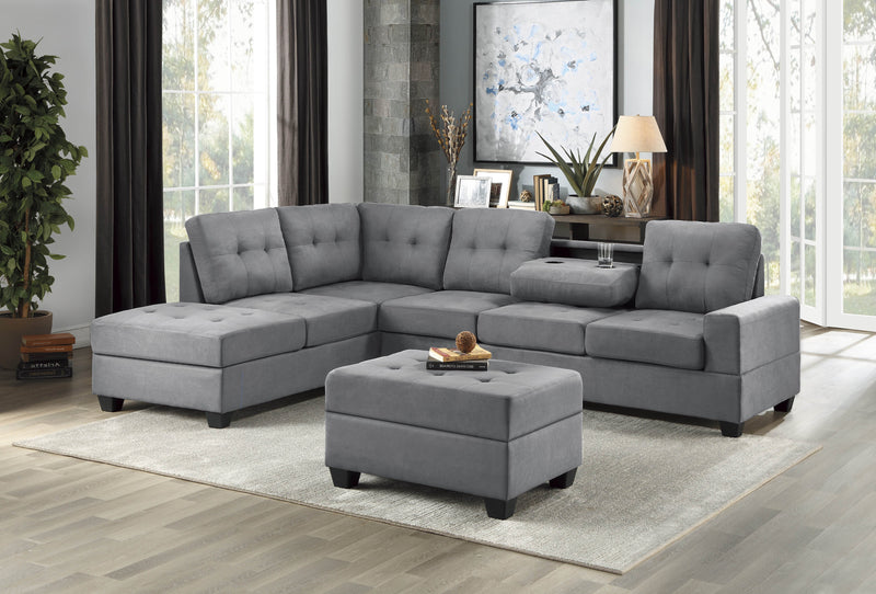 Maston Dark Gray Reversible Sectional - Gate FurnitureSectional
