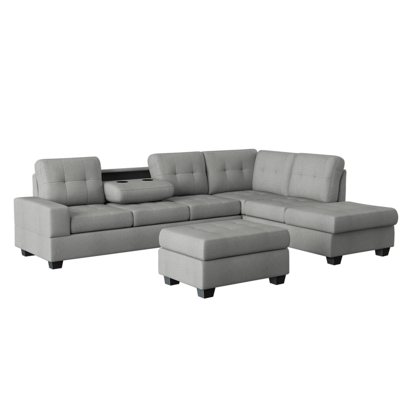 Maston Light Gray Reversible Sectional - Gate FurnitureSectional