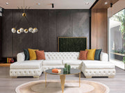 Matilda Ivory Velvet Double Chaise Sectional - Gate FurnitureSectional