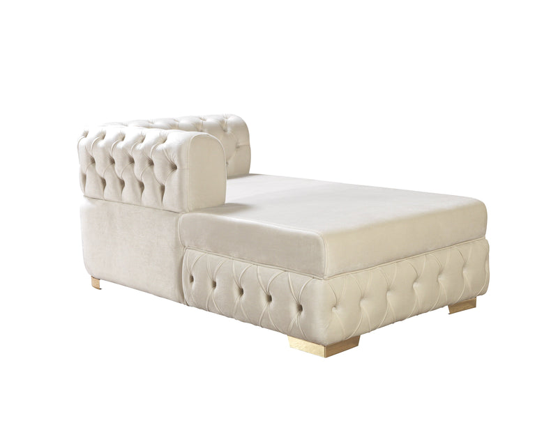Matilda Ivory Velvet Double Chaise Sectional - Gate FurnitureSectional