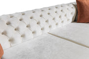 Matilda Ivory Velvet Double Chaise Sectional - Gate FurnitureSectional