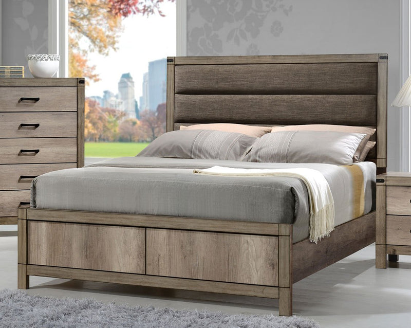 Matteo Light Brown King Panel Bed - Gate FurnitureKing Bed