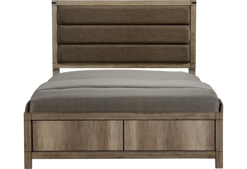 Matteo Light Brown Queen Panel Bed - Gate FurnitureQueen Bed