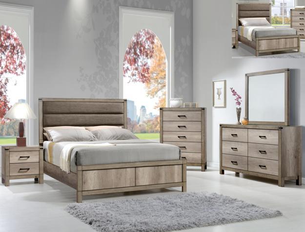 Matteo Light Brown Twin Panel Bed - Gate Furniture