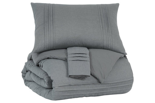 Mattias Gray 3-Piece King Comforter Set - Q377003K - Gate Furniture