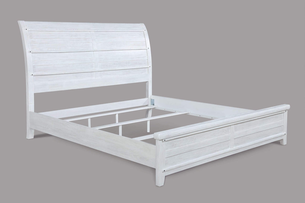 Maybelle White Queen Sleigh Bed - Gate Furniture