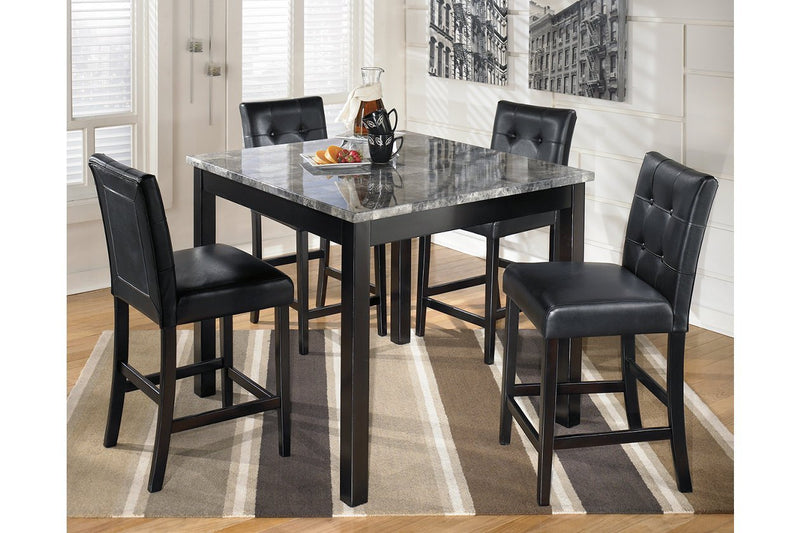 Maysville Black Counter Height Dining Table and Bar Stools (Set of 5) - Gate FurnitureDining Room Set