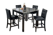 Maysville Black Counter Height Dining Table and Bar Stools (Set of 5) - Gate FurnitureDining Room Set