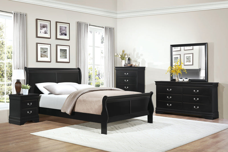 Mayville Black Sleigh Bedroom Set - Gate FurnitureBedroom Set
