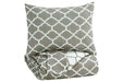 Media Gray/White 3-Piece Full Comforter Set - Q790003F - Gate Furniture