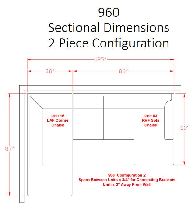Megginson Storm LAF Sectional - Gate FurnitureSectional