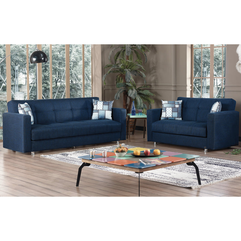 Miami 64 in. Convertible Sleeper Loveseat in Navy Blue with Storage - Gate FurnitureLoveseat