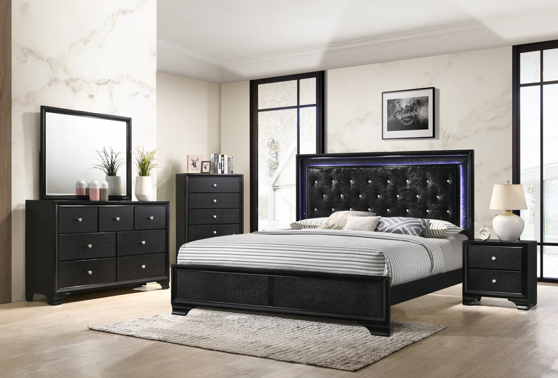 Micah Black LED Panel Bedroom Set - Gate FurnitureBedroom Set