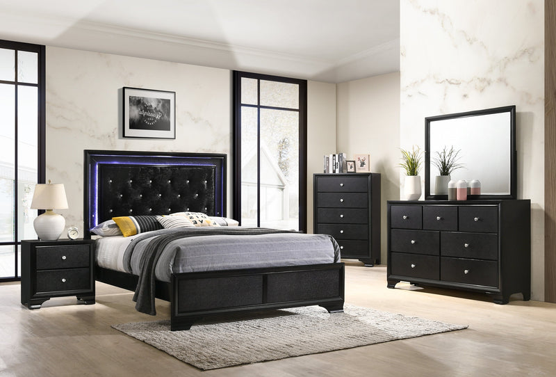 Micah Black LED Youth Panel Bedroom Set - Gate FurnitureYouth Bedroom Set