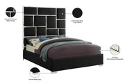 Milan Vegan Leather Queen Bed Black - Gate FurnitureQueen Bed