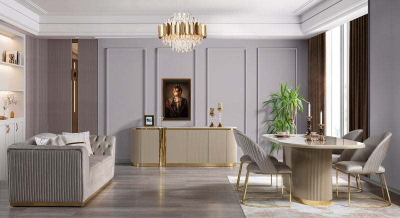 Milena Ivory 7-Piece Dining Set - MILENA DS-7PC