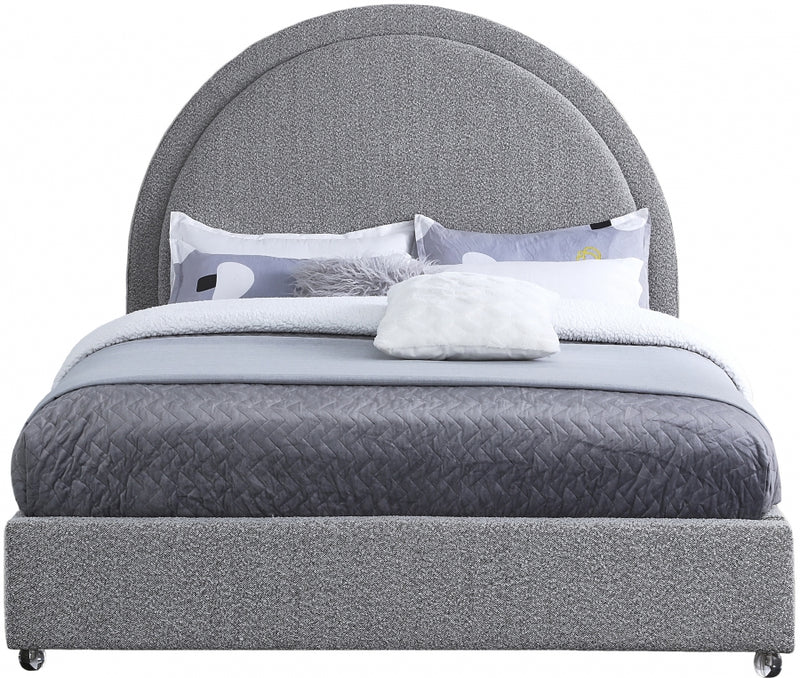 Milo Boucle Fabric Full Bed Grey - MiloGrey-F