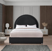 Milo Boucle Fabric King Bed Black - Gate FurnitureKing Bed
