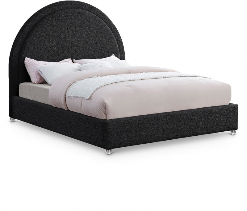 Milo Boucle Fabric King Bed Black - Gate FurnitureKing Bed