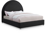 Milo Boucle Fabric Queen Bed Black - Gate FurnitureQueen Bed
