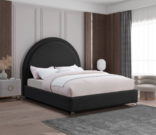 Milo Boucle Fabric Queen Bed Black - Gate FurnitureQueen Bed