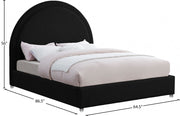 Milo Boucle Fabric Queen Bed Black - Gate FurnitureQueen Bed