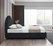 Milo Boucle Fabric Twin Bed Black - Gate FurnitureTwin Bed