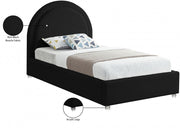 Milo Boucle Fabric Twin Bed Black - Gate FurnitureTwin Bed