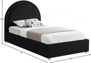 Milo Boucle Fabric Twin Bed Black - Gate FurnitureTwin Bed
