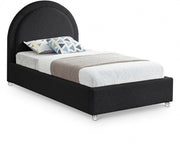 Milo Boucle Fabric Twin Bed Black - Gate FurnitureTwin Bed