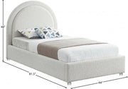 Milo Boucle Fabric Twin Bed Cream - Gate FurnitureTwin Bed
