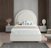 Milo Boucle Fabric Twin Bed Cream - Gate FurnitureTwin Bed